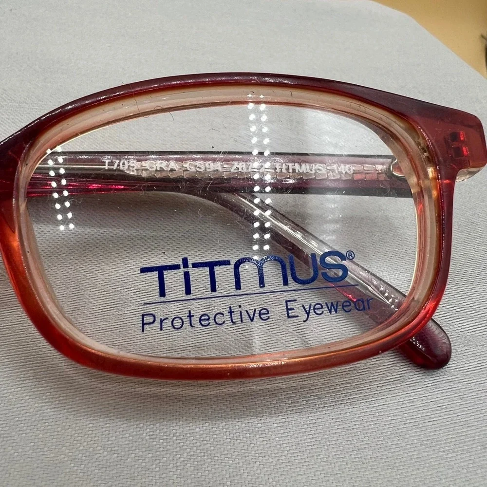 Titmus T705 Safety Glasses Women 50-19 Burgundy Red New Librarian Core